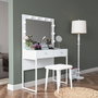Hanah Home Mesa de Maquillaje con 10 Focos y Puff Blanco BJ164 - 4481